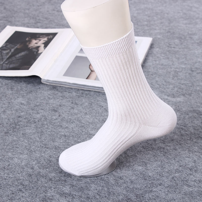 Men Autumn And Winter Bamboo Fiber Socks Vertical Stripes Crew Socks Casual Cotton Men Socks